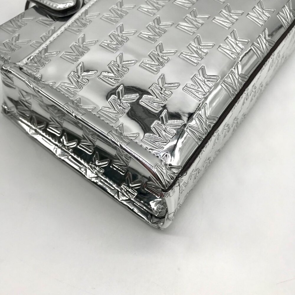 Michael Kors Silver Small East West Gigi Messenger Tote - Picture 6 of 12